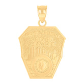 14kt Yellow Gold Mens Fire Department New York Badge Occupational Charm Pendant
